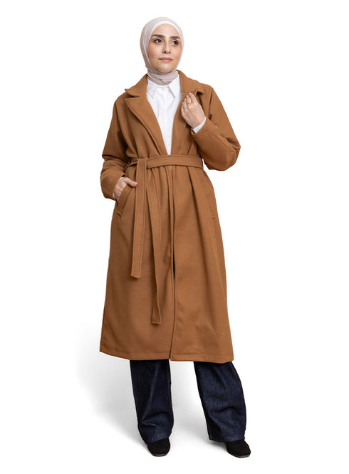 Biscuit RD-Long Feather Coat
